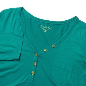 Lilly Pulitzer Small Green 100% Pima‎ Cotton Ladies Top